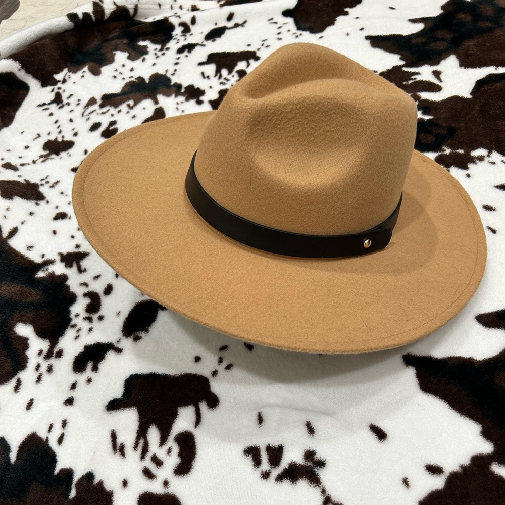 Western Felt Flat Brim Hat